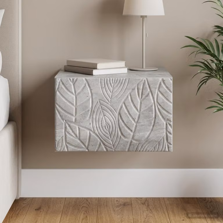 vidaXL Mobiletto da notte sospeso Grigio Cemento L 49 x P 34,5 x H 20 cm