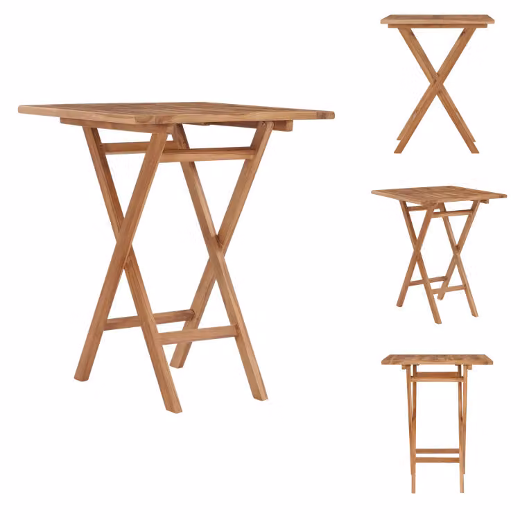 vidaXL Tavolo da giardino pieghevole 60×60×75 cm in legno massiccio di teak - Tavoli da giardino