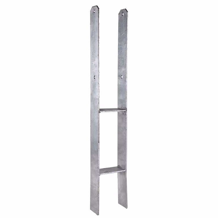 Ancoraggio ad H per palo 121x60x800 mm
