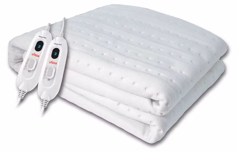Coperta riscaldante matrimoniale 150x130 cm, 2x60 W, 3 livelli di temperatura, reversibile, lavabile
