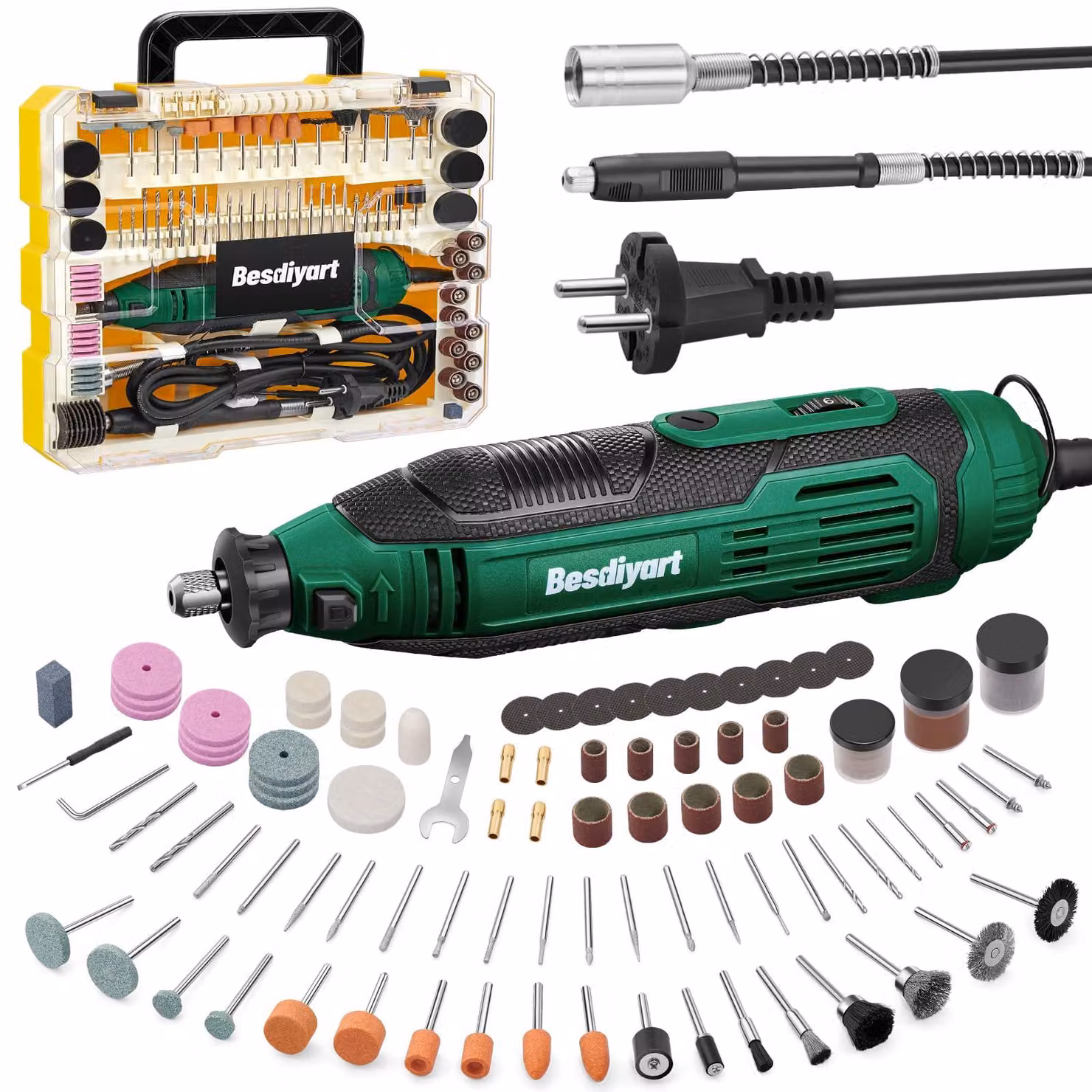 Utensile multifunzione, 160 W, utensile rotante, 6 velocità regolabili, 352 accessori