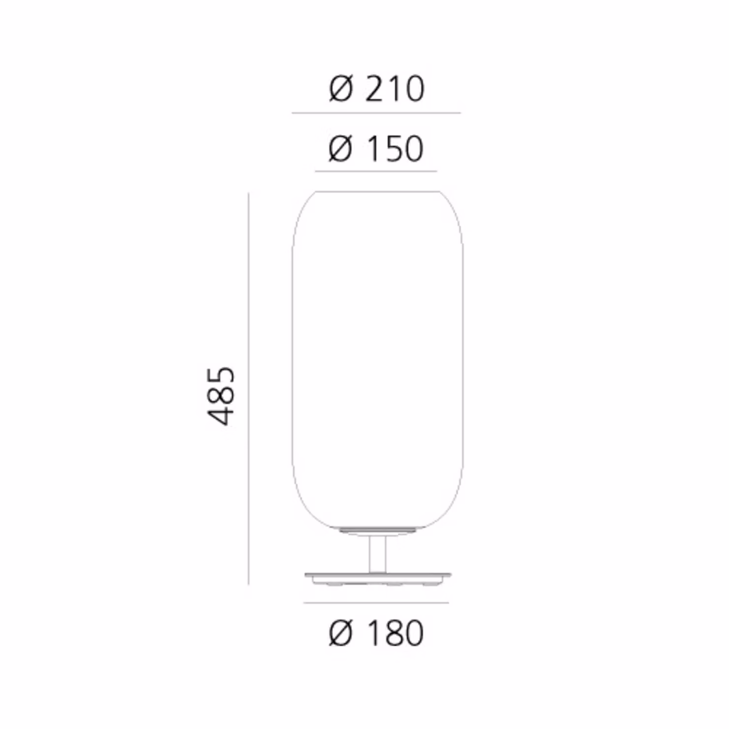 Artemide Lampada da tavolo di design Gople, Blu, Soggiorno / Sala da pranzo, Vetro, Design, Lampada da tavolo