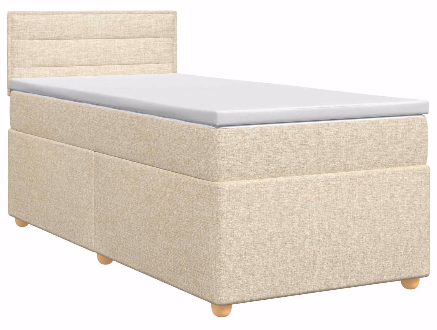 vidaXL Letto a molle con materasso crema 100 x 200 cm in tessuto
