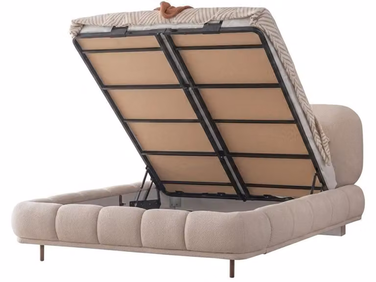 Bett Stil modern beige komfortabel Schlafzimmer bequem geräumig