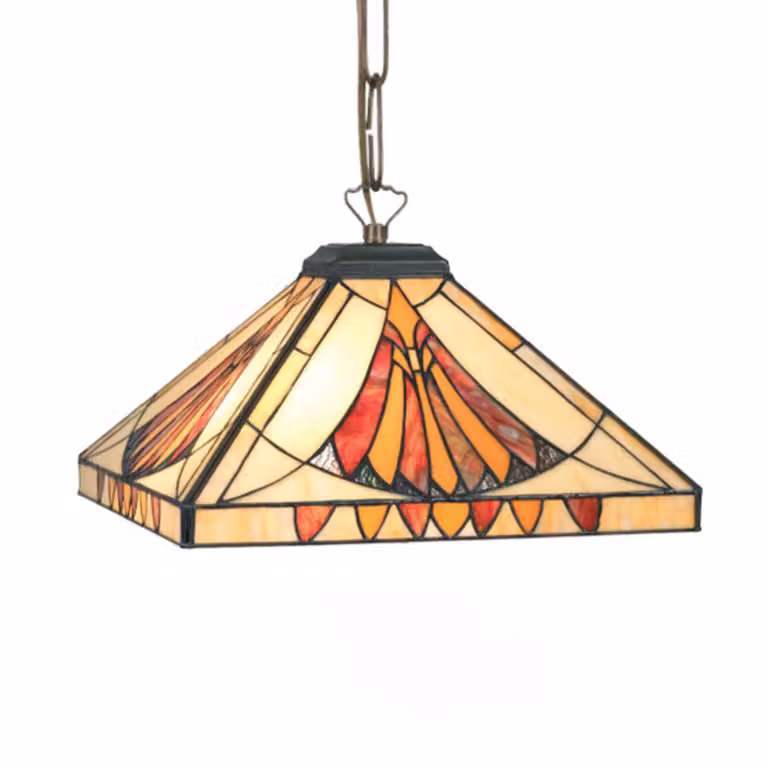 Artistar Lampada a sospensione Tiffany AMALIA, dimmerabile, Multicolore, Soggiorno / Sala da pranzo, Vetro, Tiffany, Lampada a sospensione