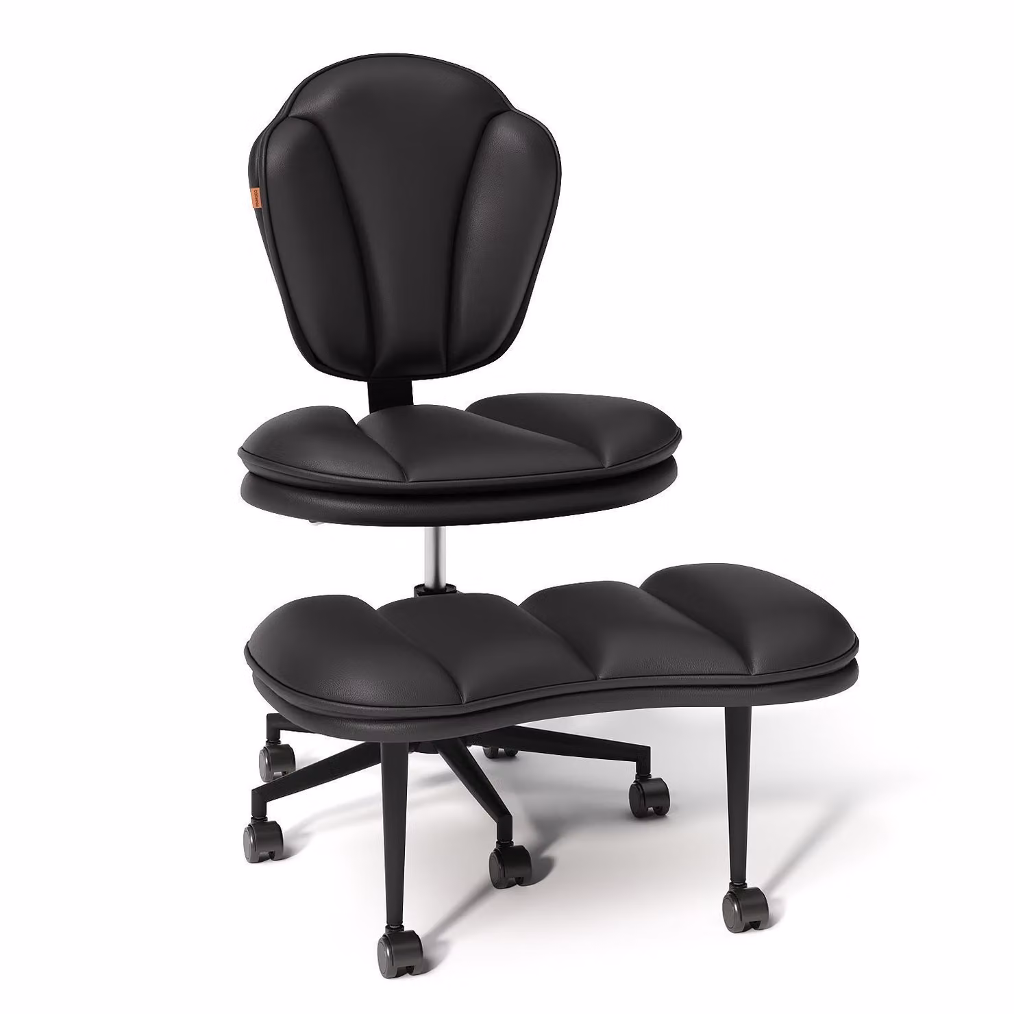Sedia da ufficio ergonomica, sedia da meditazione ergonomica con rotelle e supporto lombare, sedia per ADHD, sedia da scrivania, sedia da computer, poltrona direzionale, nera