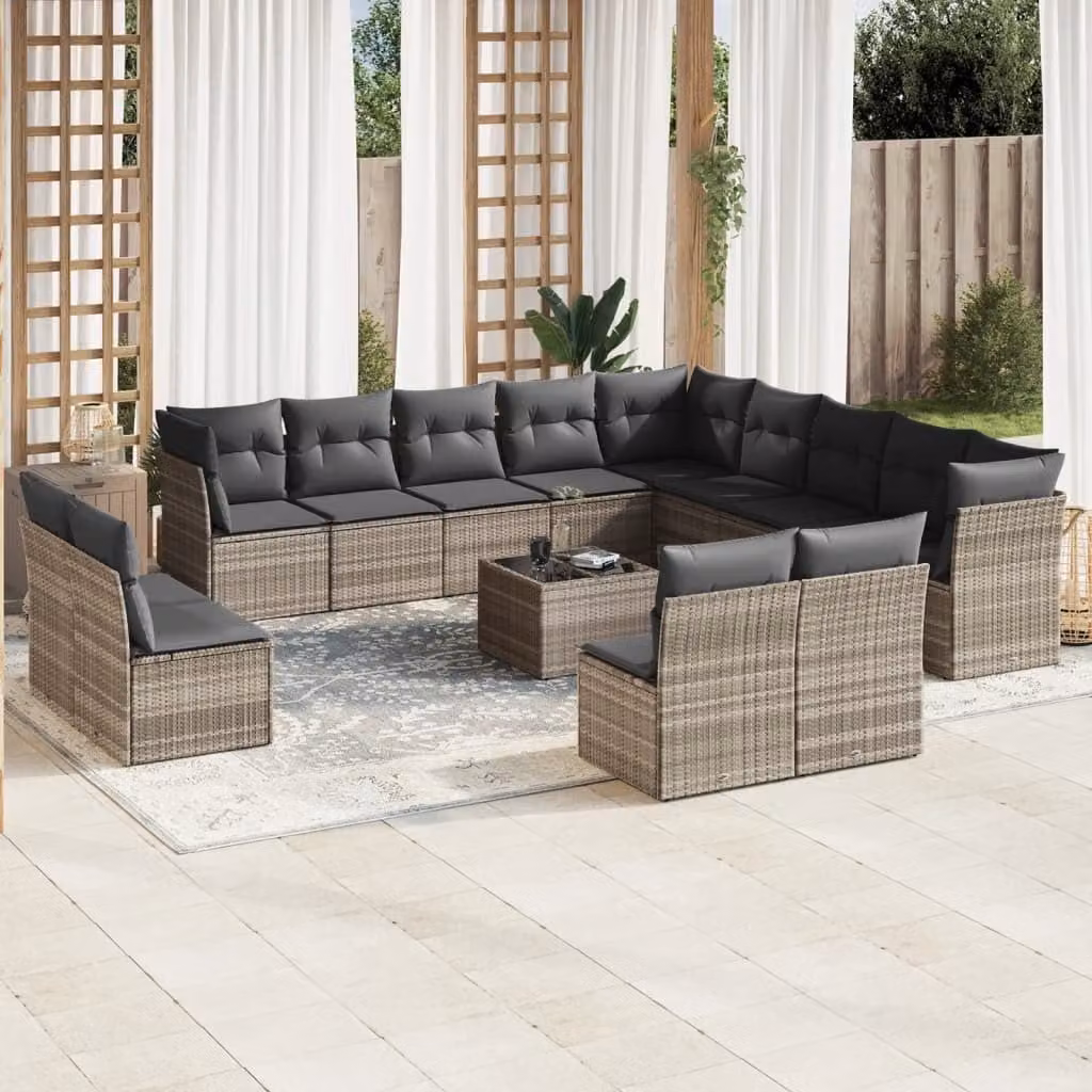 Maison Exclusive - Set Divani da Giardino 14pz con Cuscini in Polyrattan