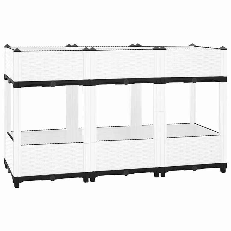 Fioriera Rialzata vidaXL in Plastica per Orto e Giardino, L 120 cm x P 40 cm x H 71 cm, Grigio o Bianco