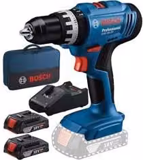 Trapano Avvitatore Percussione Bosch GSB 18V-25 con 2 Batterie al Litio da 18V Blu