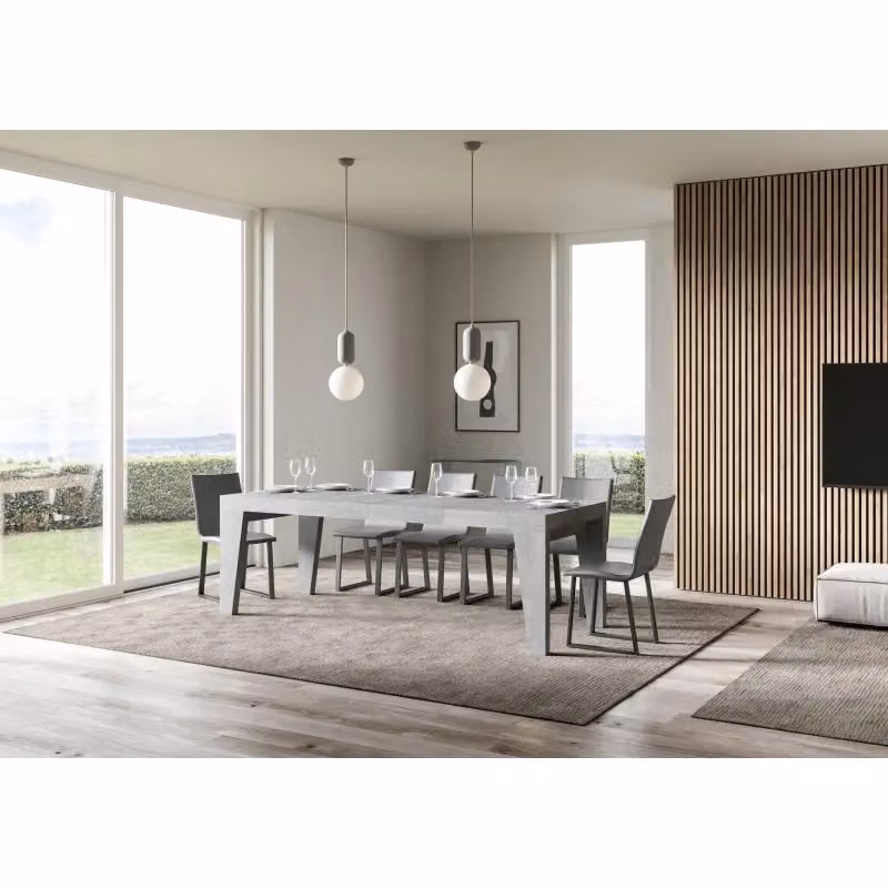 Tavolo allungabile Naxy Premium ITAMOBY colore grigio con finitura cemento, L: 140/400 cm, P: 90 cm – 2