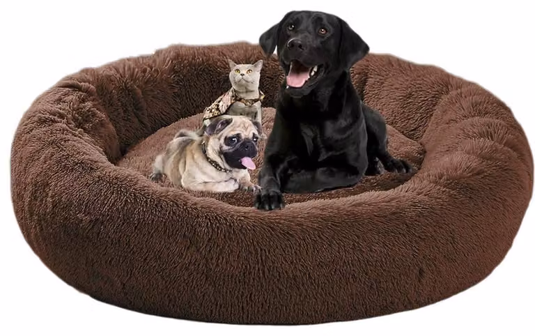 Letto ortopedico per cani di grossa taglia, a forma di ciambella