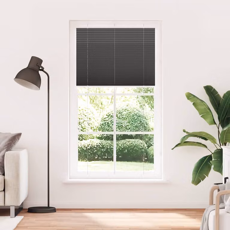 vidaXL Tenda Plissettata Nera 105x200 cm Larghezza Tessuto 104,4 cm