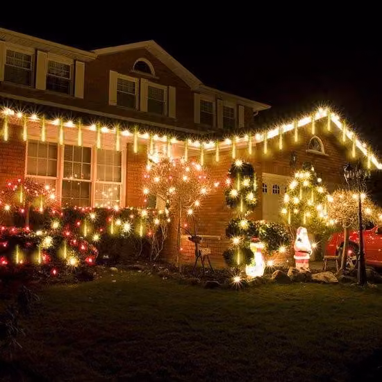 Illuminazione a LED effetto meteora, bianco caldo, per interni ed esterni