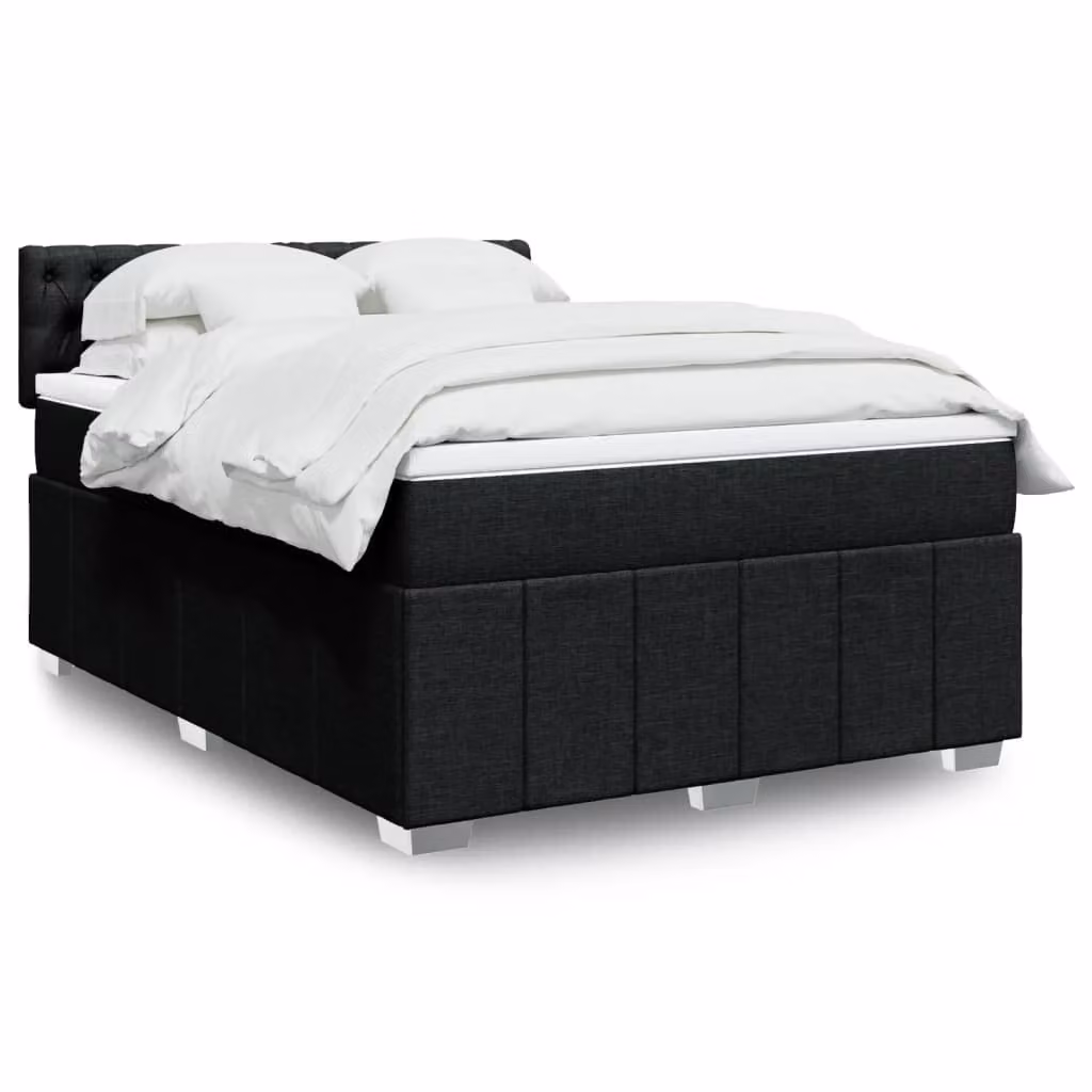Maison Exclusive - Giroletto a Molle con Materasso Nero 160x200 cm in Tessuto