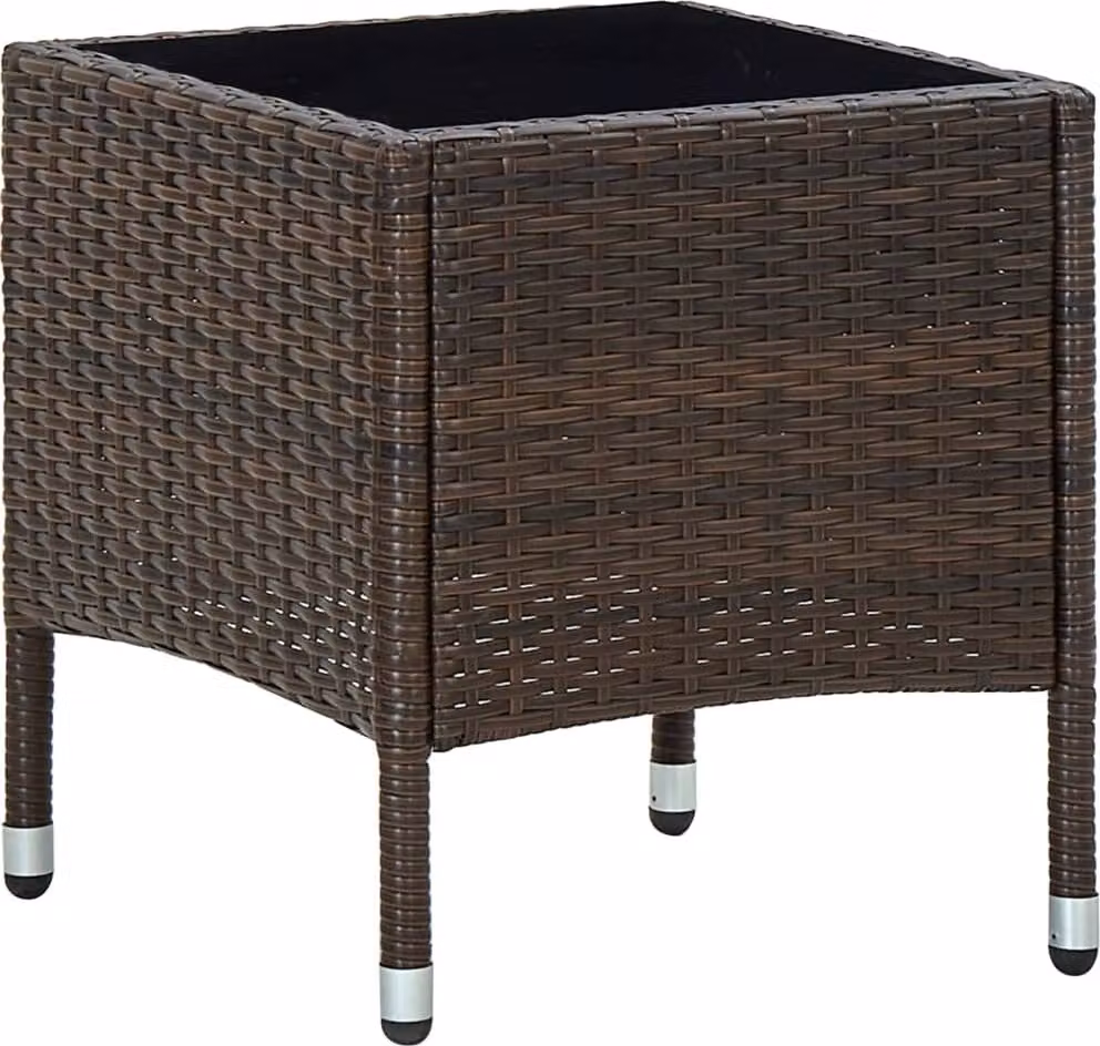 Maison Exclusive - Tavolo da giardino marrone, 40x40x45 cm, in rattan sintetico