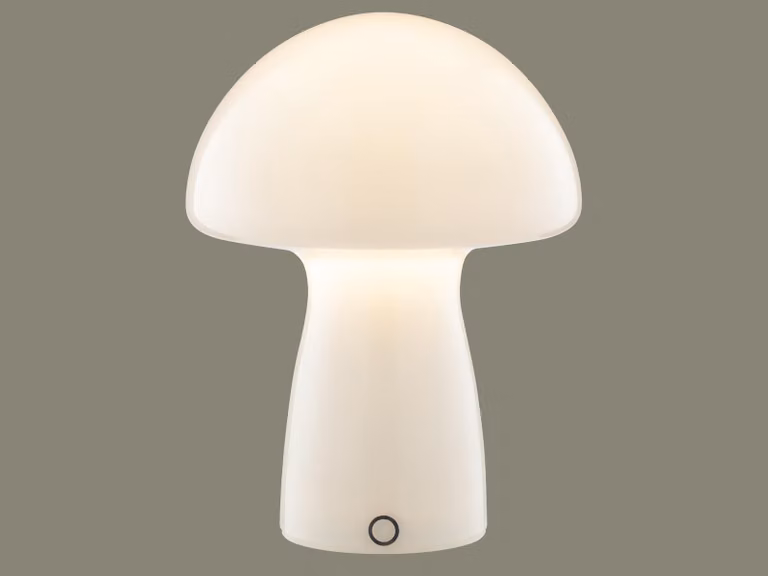 Brilliant G60250/05 Erik Lampada da tavolo a LED 16 cm, vetro bianco, LED integrato