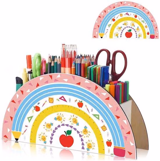 Portamatite in legno, organizer da scrivania per bambini