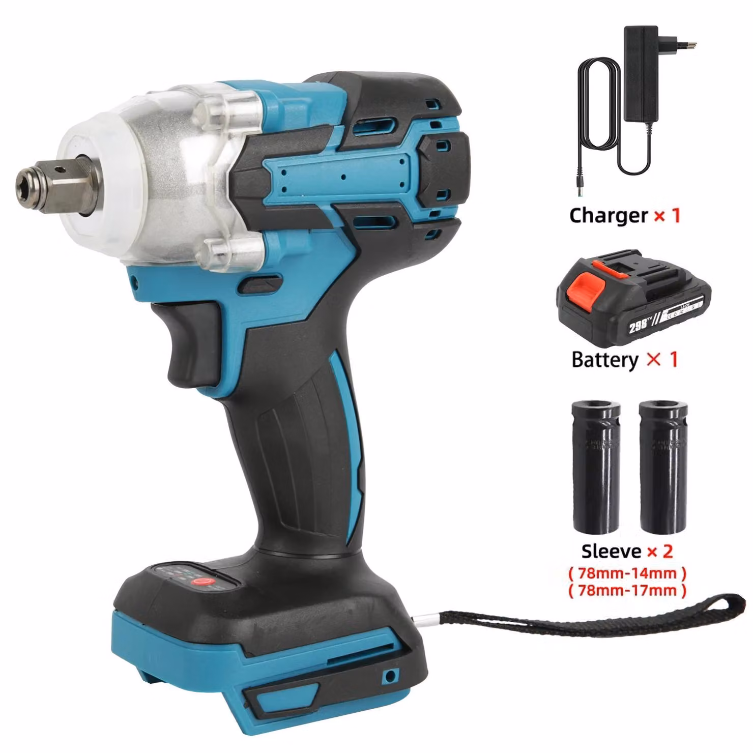 Avvitatore a impulsi elettrico, coppia elevata, motore brushless, 1 batteria + due custodie, modello per il mercato europeo