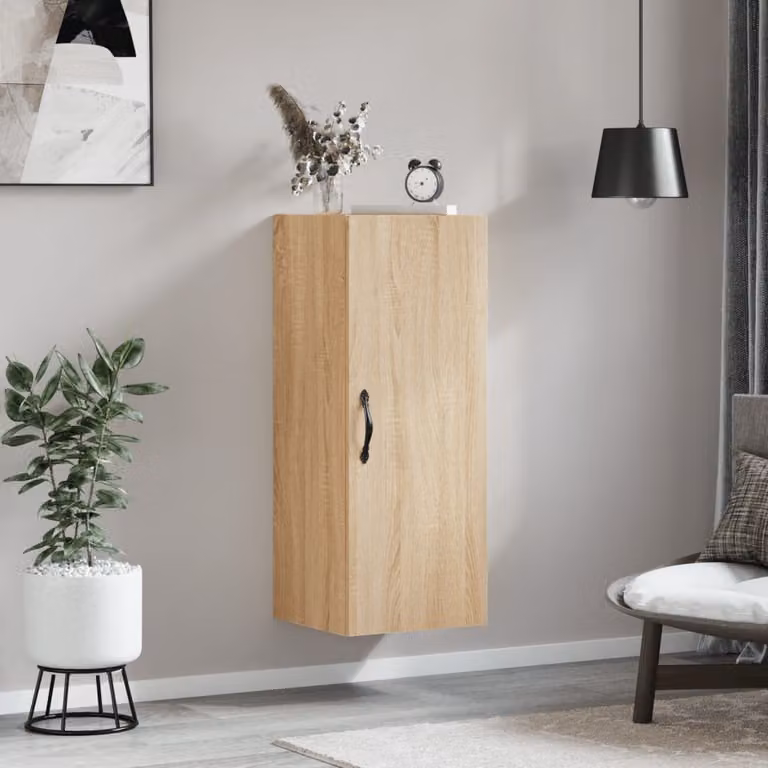 Mobile a parete vidaXL in legno Rovere Sonoma, L/P/H: 34,5 x 34 x 90 cm