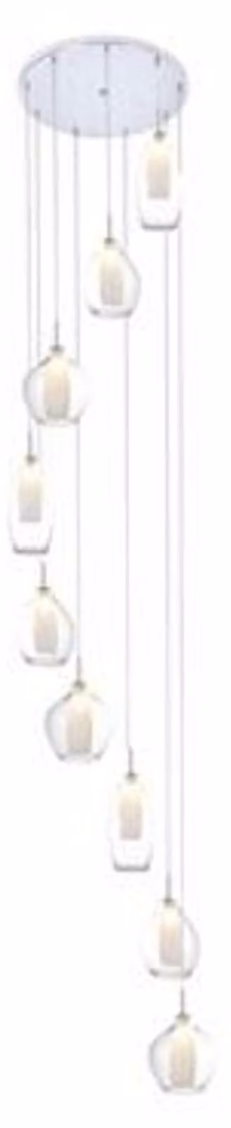 Apparecchio a sospensione LED Ambra, Variante: Ø 500 x 3300 mm, 9 x 40 W, trasparente