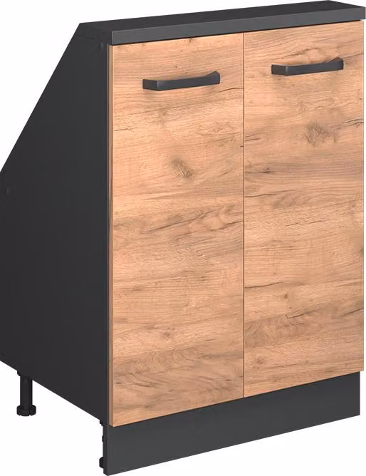 Mobile cucina sottotetto Vicco R-Line Rovere dorato 60 cm con 2 porte, Model 58253