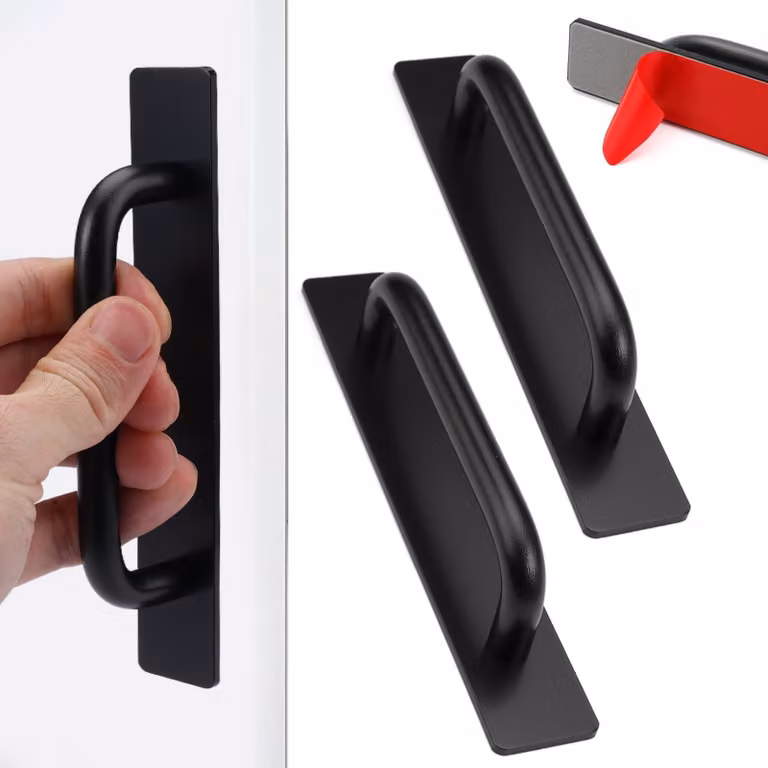2 maniglie adesive per porte interne in alluminio