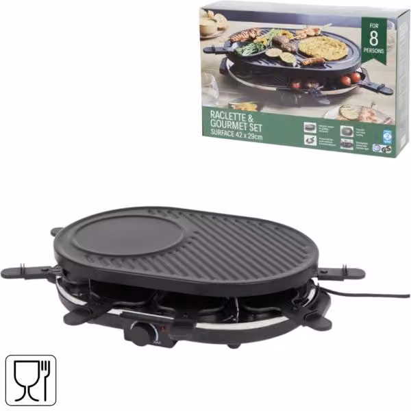 Set Gourmet Per 8 Persone Spina Eu 42 Cm 1400 Watt