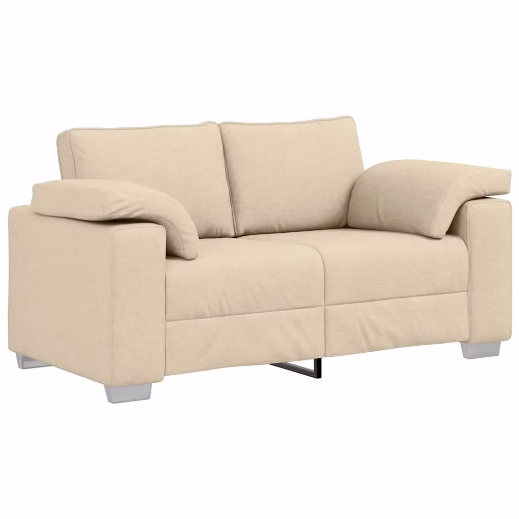 Divano a due posti moderno vidaXL in tessuto beige con cuscini inclusi L: 160 cm, P: 82 cm, H: 77 cm – 2
