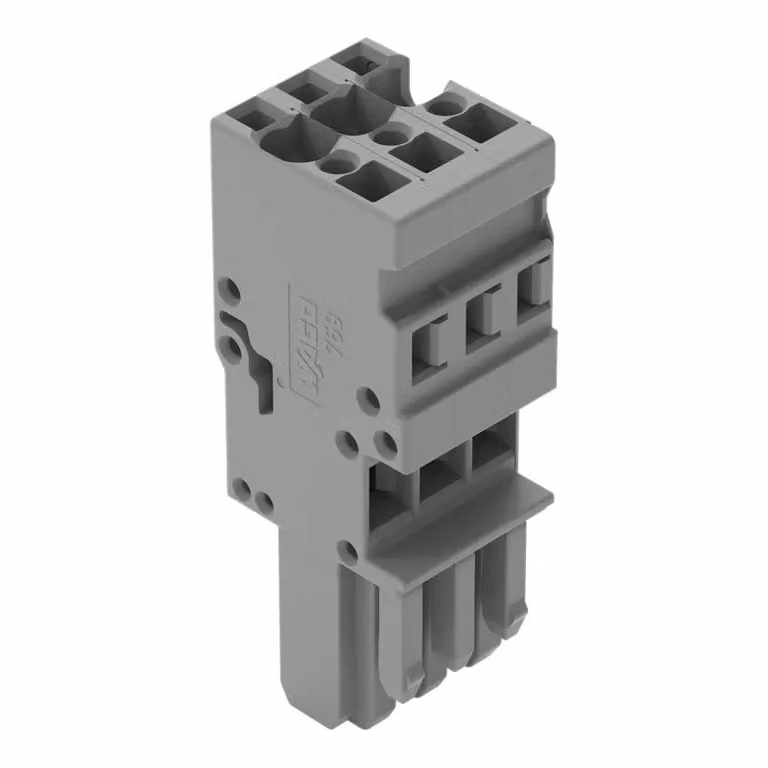 Connettore a molla WAGO a 1 conduttore 769-103, 3 poli, grigio, programmabile, ponticabile