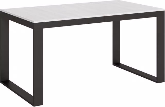 Tavolo allungabile moderno Itamoby Tekno Evolution Bianco Frassino con telaio Antracite L: 160 cm, P: 90 cm, H: 77 cm