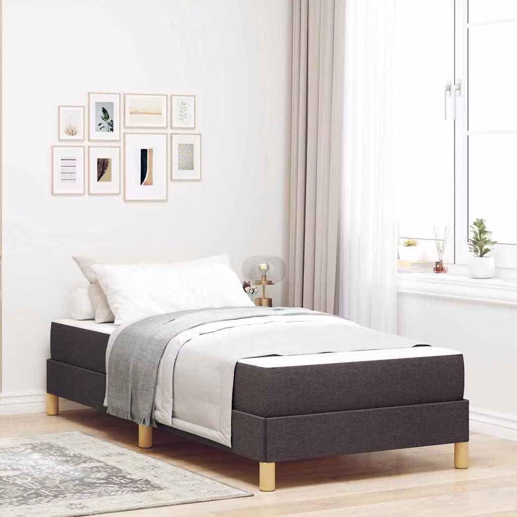 Maison Exclusive - Letto boxspring con materasso marrone scuro 90 x 190 cm Tessuto