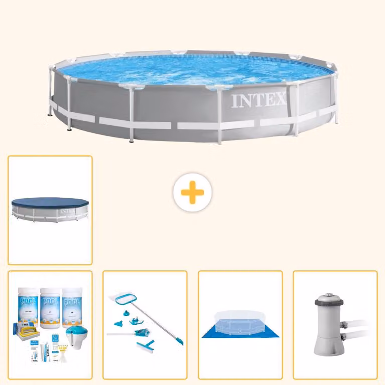 Struttura per piscina a forma di prisma - 366x76 cm - composta da 6 elementi - modello S20522