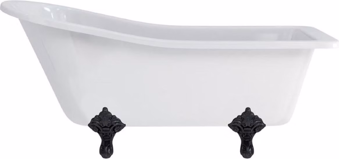 Casa Padrino Luxury Art Nouveau Bathtub White / Black 169 x 73 x H. 77 cm - Vasca da bagno autoportante in acrilico retrò - Arredo bagno retrò
