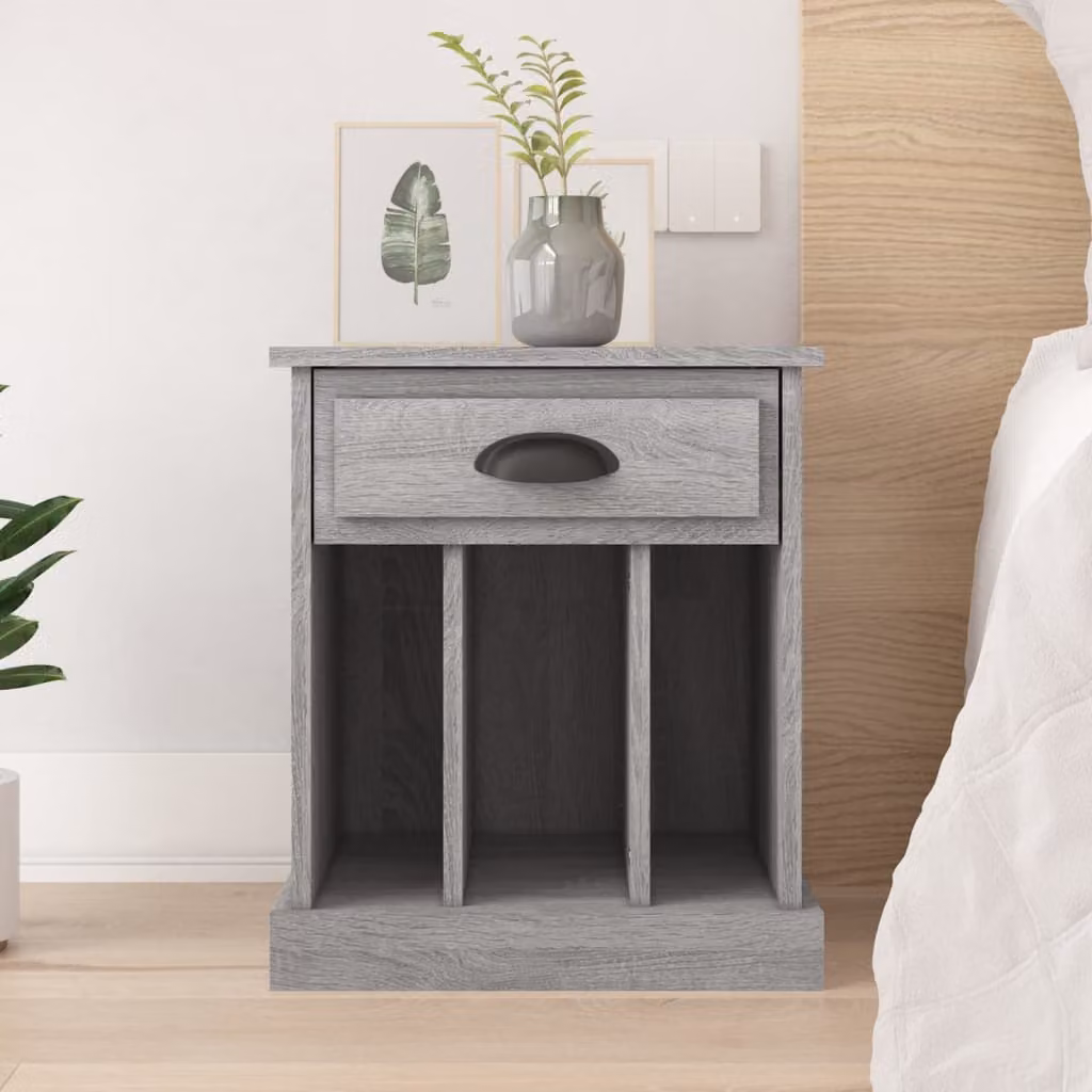 Comodino moderno vidaXL Grigio, sospeso a parete, L: 43 cm, P: 36 cm, H: 50 cm