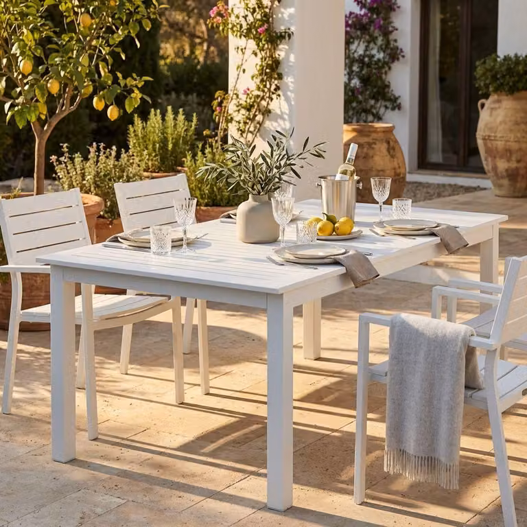 Milani Home - tavolo da giardino allungabile, alluminio, 10 posti, tortora, piano 220/280 x 100 cm