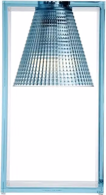 Lampada da tavolo Kartell Light-Air blu e trasparente con LED luce bianca calda