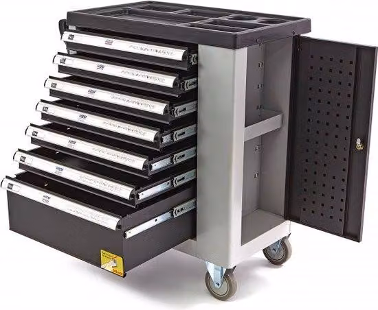 Carrello portautensili HBM con 7 cassetti – 77 cm – grigio
