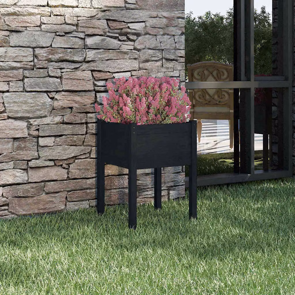 Fioriera da giardino vidaXL in legno di pino nero L/P/H: 50 x 50 x 70 cm