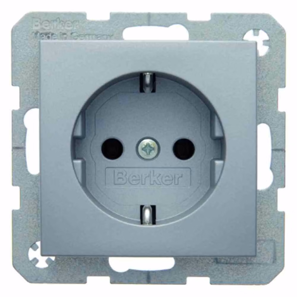 Presa a spina Berker Schuko, alluminio opaco 47431404