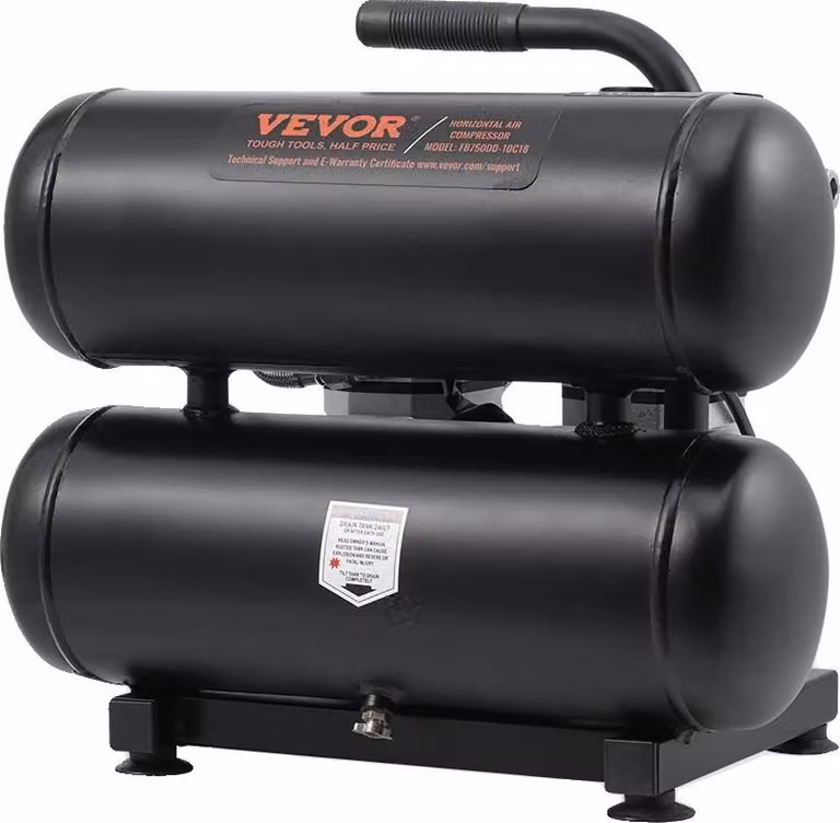 Compressore d'aria, pressione massima 125 PSI, funzionamento silenzioso, 18 litri