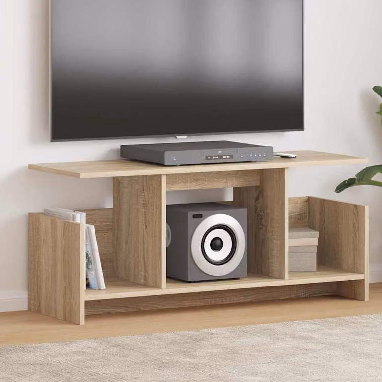 Supporto TV moderno vidaXL in legno color rovere, L 102 x P 35 x H 45 cm