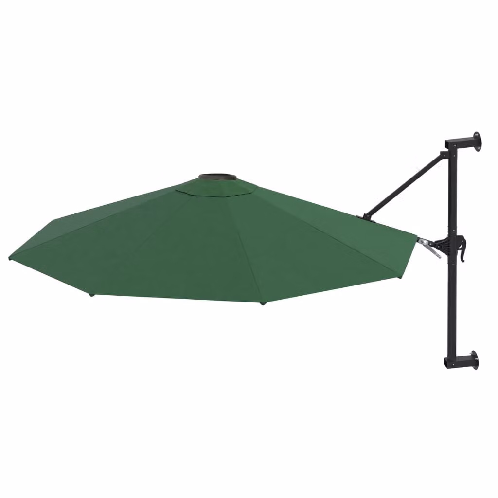vidaXL Ombrellone da parete con asta in metallo 300 cm Verde