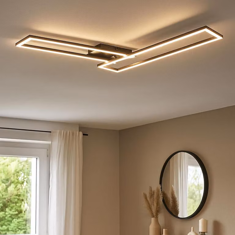 Plafoniera LED, dimmerabile, mobile, nera, L 54 cm