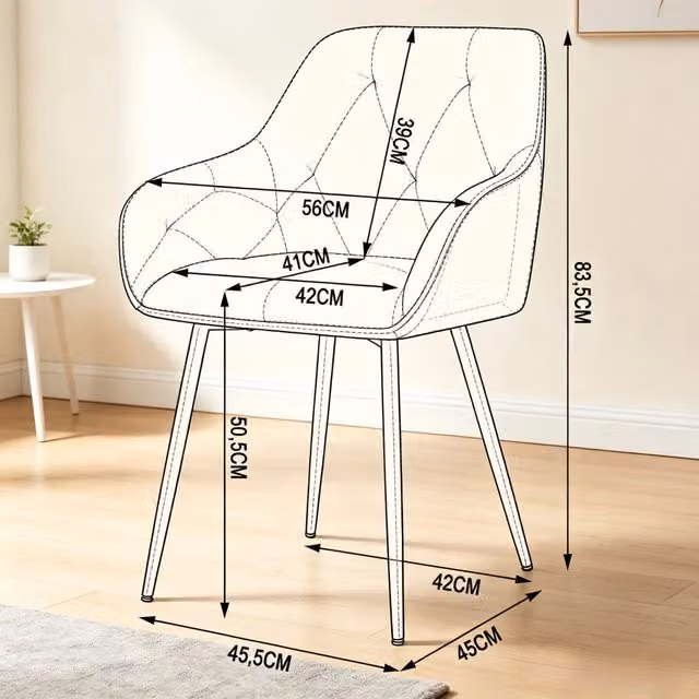 Set da 2 sedie ergonomiche REDOM in velluto verde scuro L/P/H: 45,5 x 45,5 x 83,5 cm