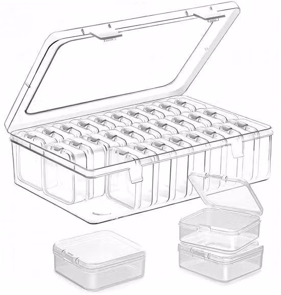 Set di valigette da trasporto in plastica trasparente con molteplici funzioni - 31 pezzi - plastica - diverse dimensioni