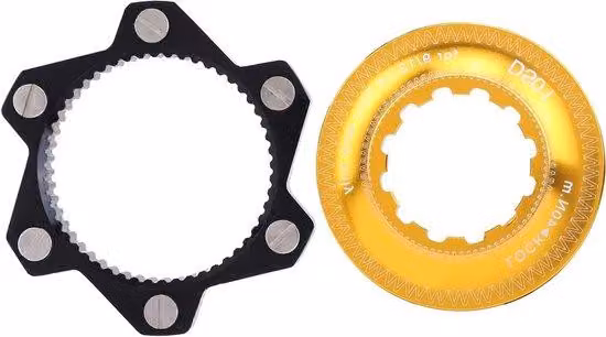 Adattatore per rotore per biciclette - Adattatore universale a 6 fori - 52 x 18 mm - Nero-oro