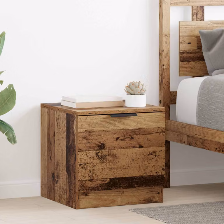 Set di 2 armadietti per letto vidaXL in legno effetto rustico marrone L/P/H: 40 x 39 x 40 cm
