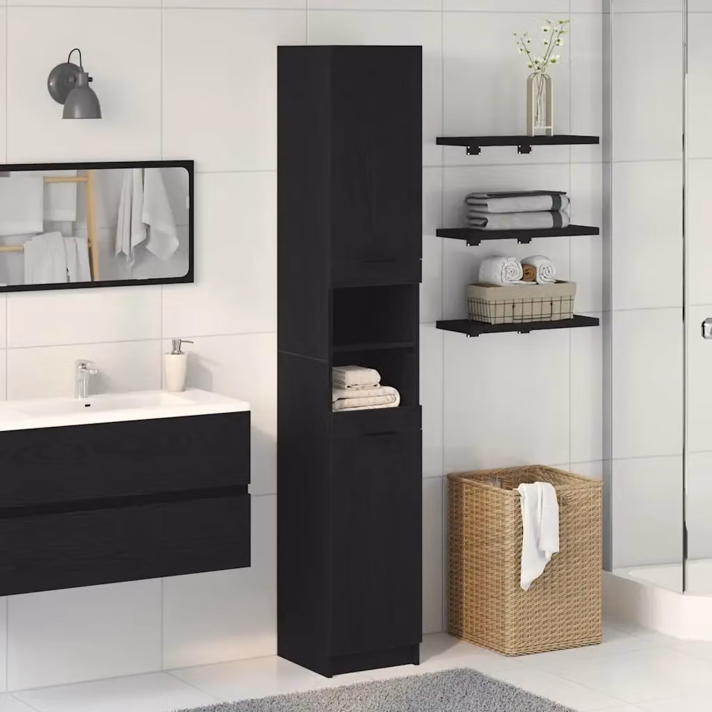 Armadio da bagno con scaffale DESIGN IN Rovere nero L: 32 cm, P: 34 cm, H: 188,5 cm – 2