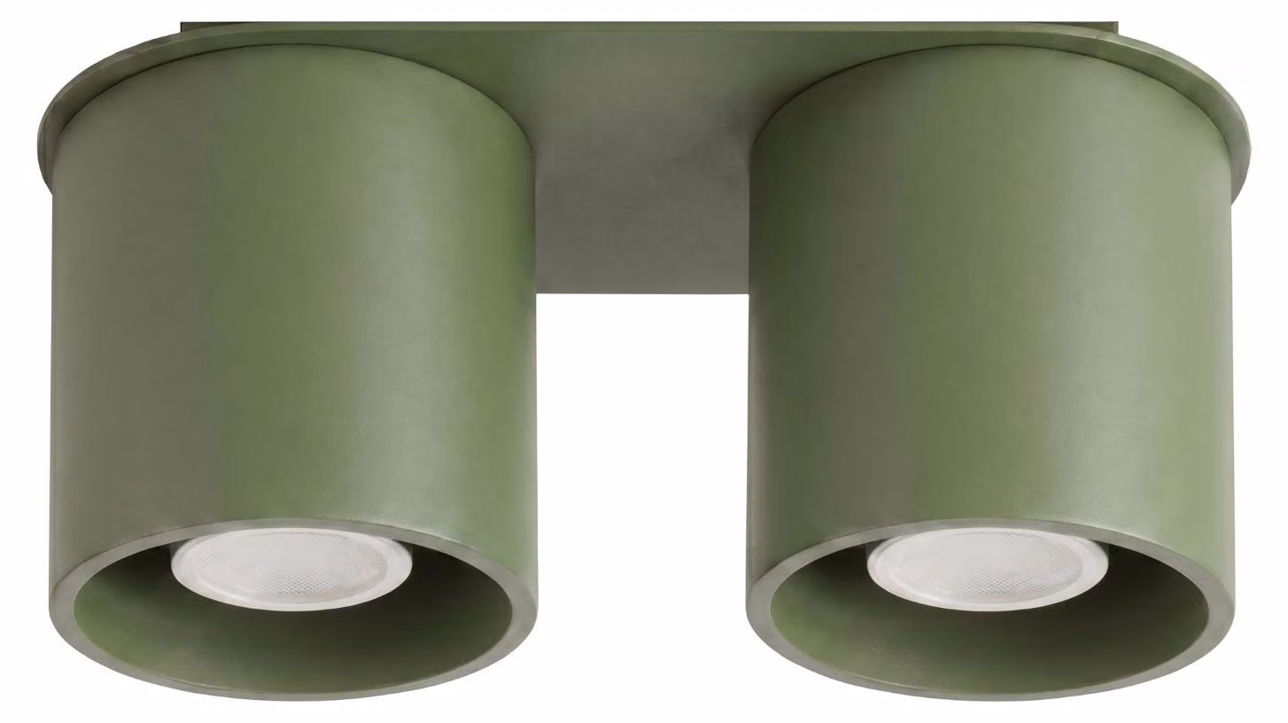 Plafoniera ORBIS 2 verde oliva 2xGU10 10W alluminio 12x10x26cm Sollux Lighting