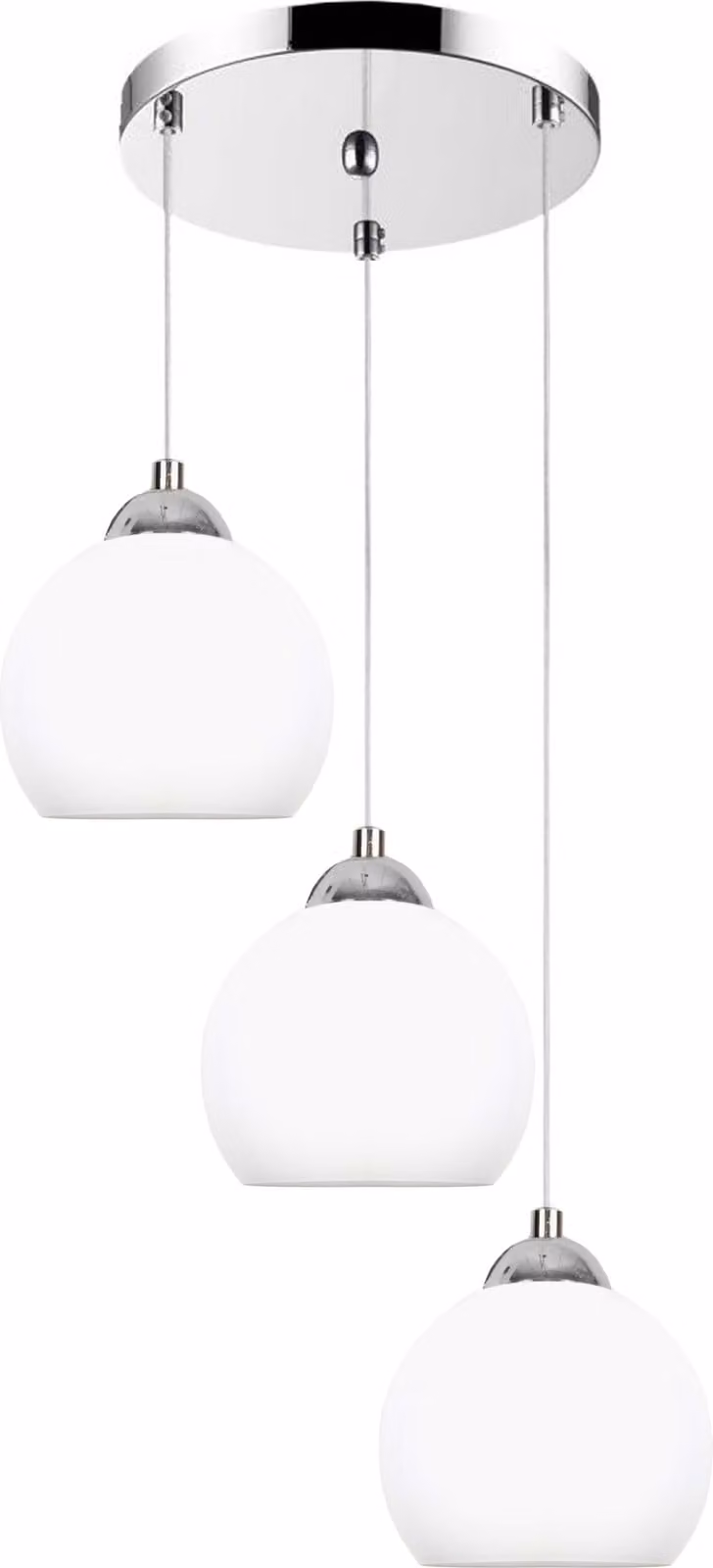 Lampada a sospensione cromata con paralume bianco OLEX 13-682